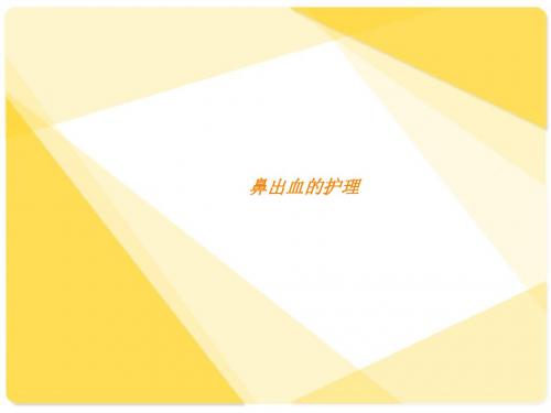 鼻出血的护理PPT课件
