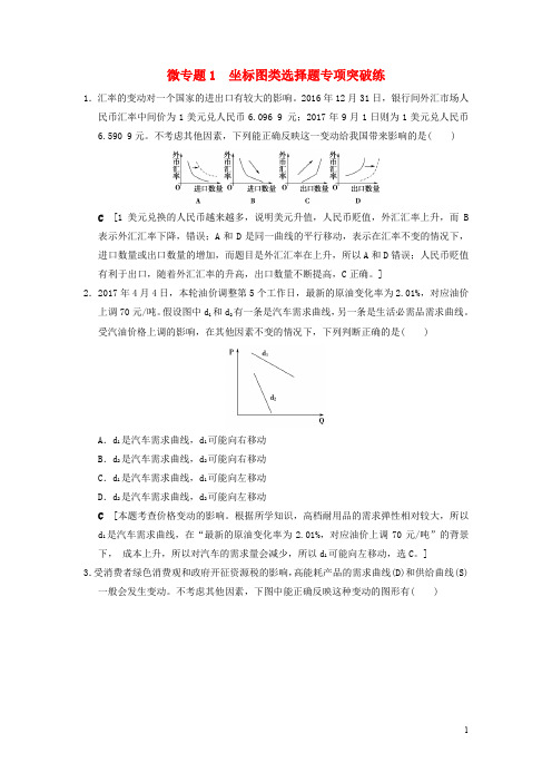 高考政治一轮复习 专项突破练 微专题1 坐标图类选择题专项突破练 新人教版