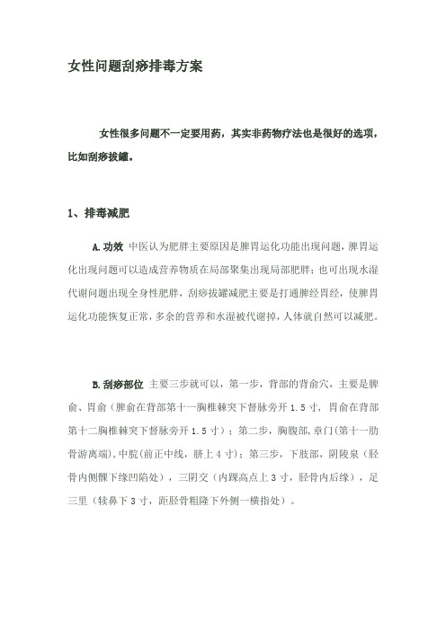 女性问题刮痧排毒方案