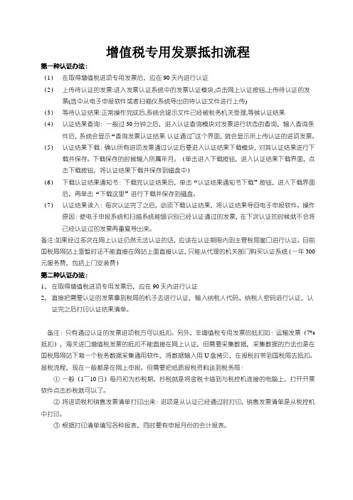 增值税专用发票抵扣流程
