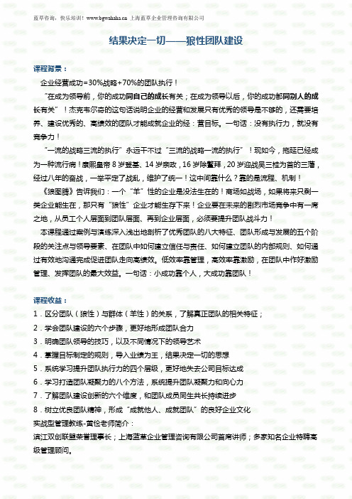 《结果决定一切---狼性团队建设》 (新版)