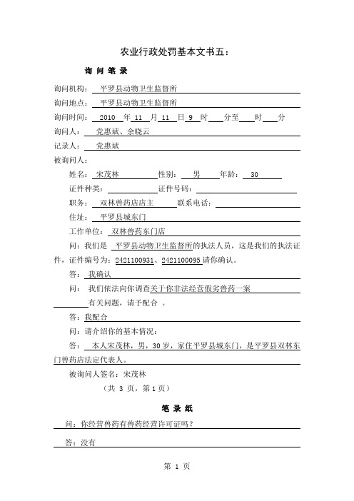 宋茂林询问笔录-10页word资料