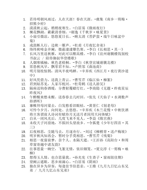 古典诗词名句1000B