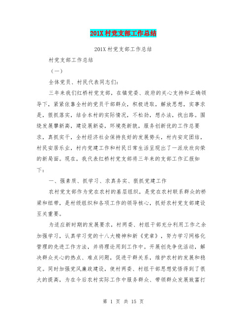 201X村党支部工作总结