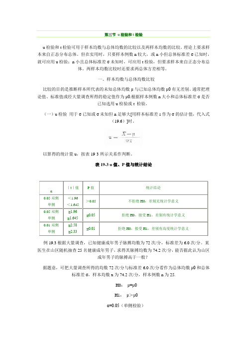 假设检验应用条件归纳总结