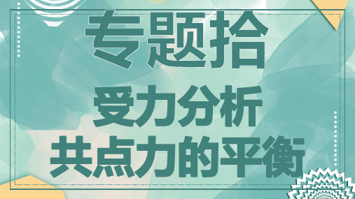 高中物理专题10 受力分析 共点力的平衡