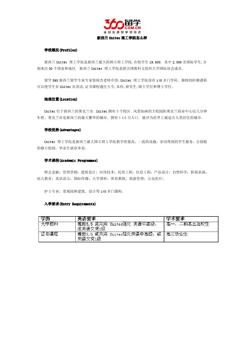 新西兰Unitec理工学院好不好