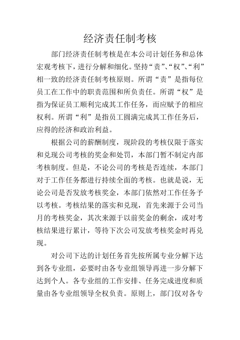 经济责任制考核