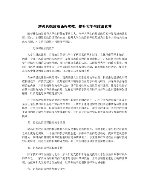 增强思想政治课程实效,提升大学生政治素养