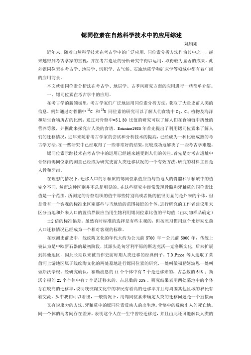 锶同位素在自然科学中的应用综述