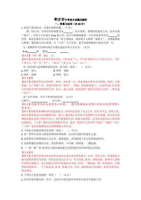 中考语文试题及解析    (55)
