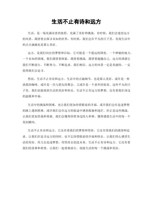 生活不止有诗和远方