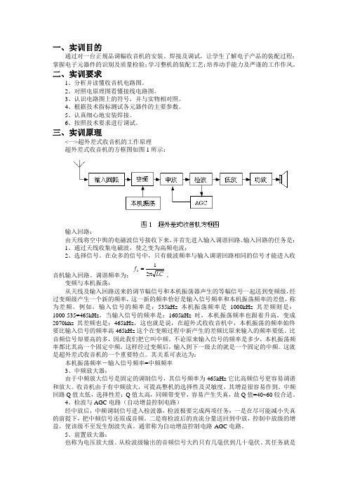六管超外差式收音机装配调试实训