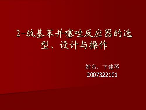 2-巯基苯并噻唑反应器的选型、设计与