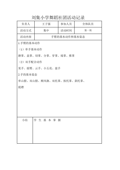 舞蹈社团活动记录