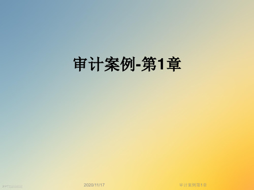 审计案例第1章