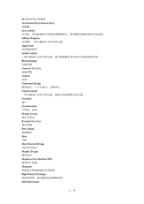 UI术语中英文对照表