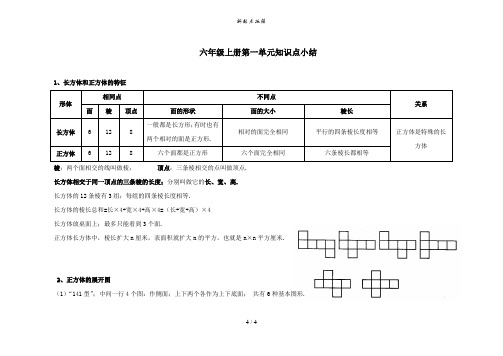 六年级上册第一单元知识点小结
