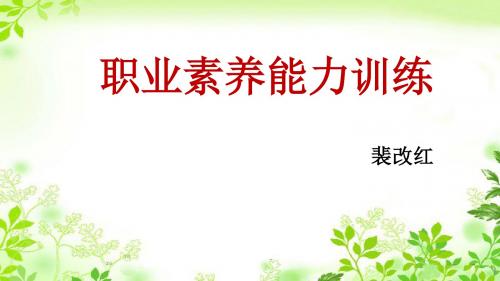 职业素养能力训练课件(PPT 31页)