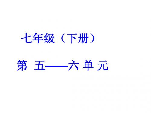 七年级政治下册第5-6单元复习课件(2019年9月)
