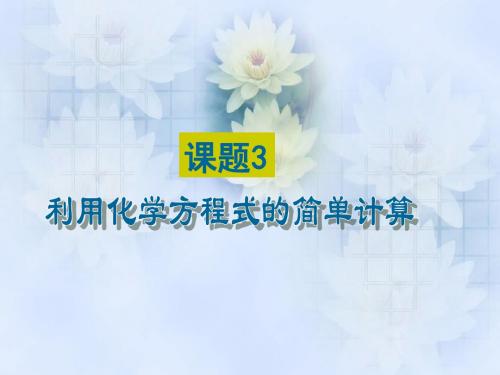 化学方程式的简单计算