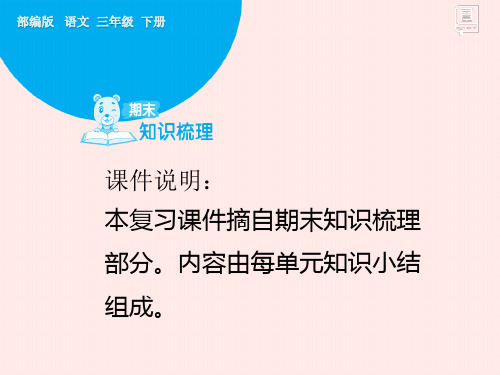 部编版三年级语文下册第四单元知识小结(复习课件)