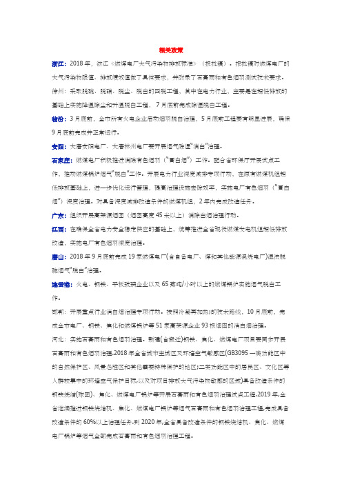 烟气脱白相关政策和规范