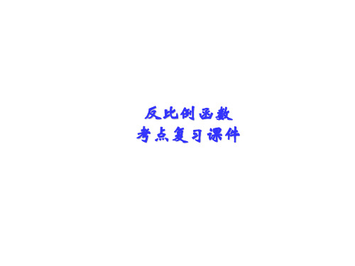 苏科版八年级数学下册第十一章反比例函数考点复习课件 (共24张PPT)