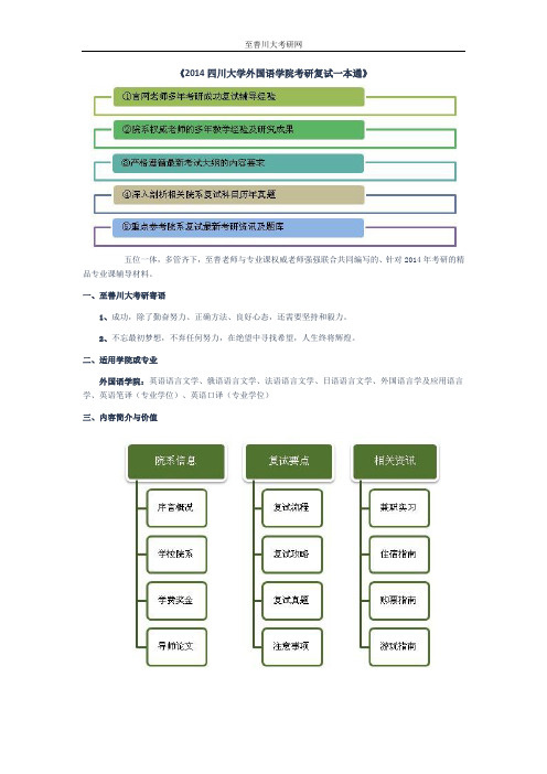 《2014四川大学外国语学院考研复试一本通》