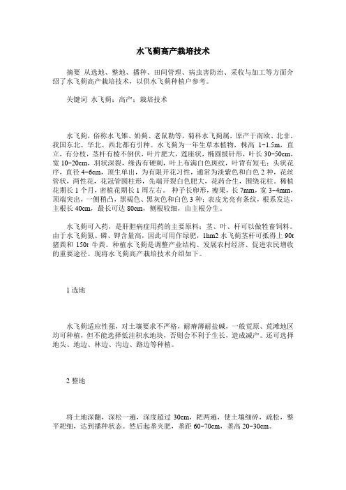 水飞蓟高产栽培技术