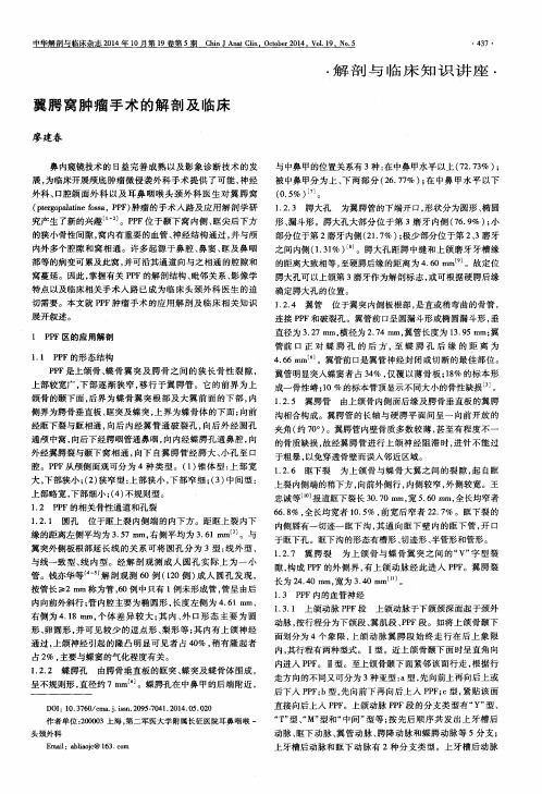 翼腭窝肿瘤手术的解剖及临床