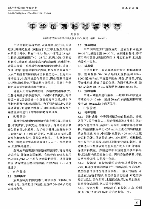 中华倒刺鲃池塘养殖
