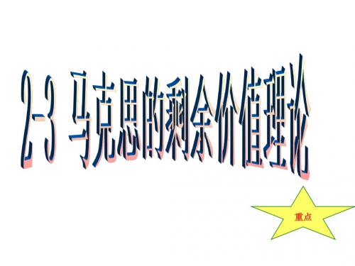 马克思的剩余价值理论