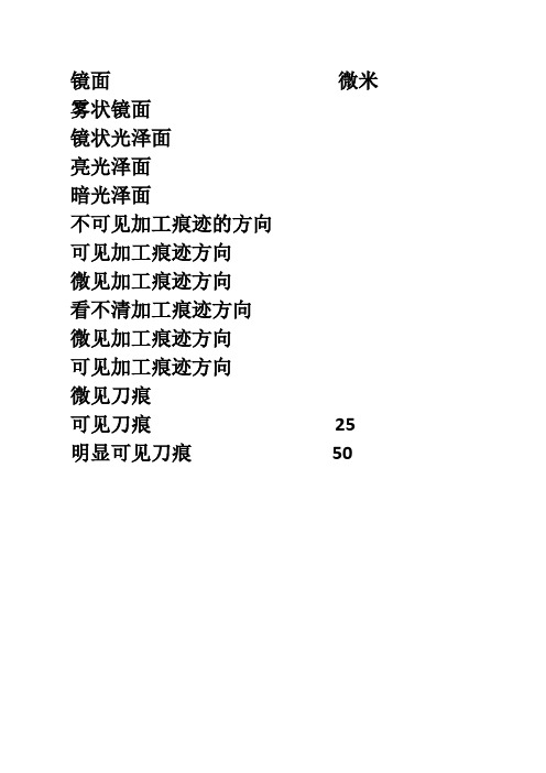 表面粗糙度等级对照表