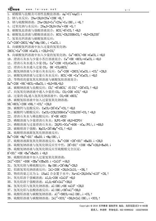 离子化学方程式