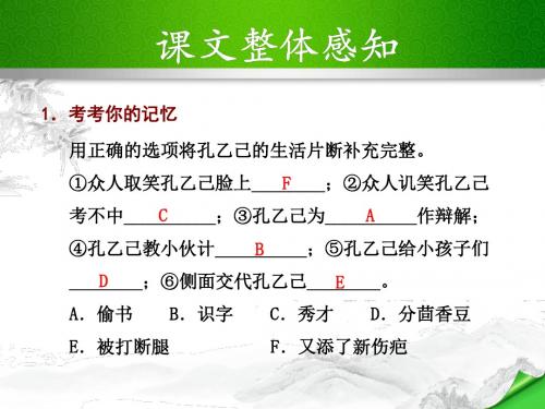 苏教版八年级语文下册第四单元 15.《孔乙己》习题课件 PPT课件