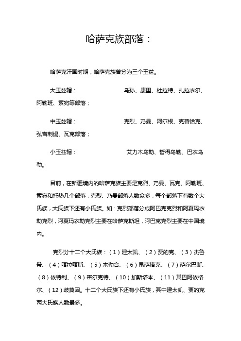 哈萨克族部落