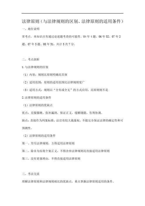 万国2010基础考点胡震法律原则提纲