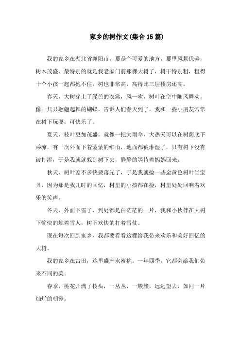 家乡的树作文(集合15篇)精选