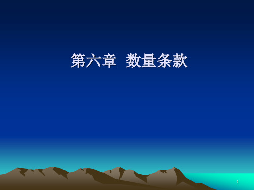 第六章 数量条款