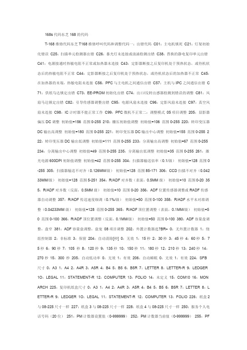 168s代码东芝168的代码