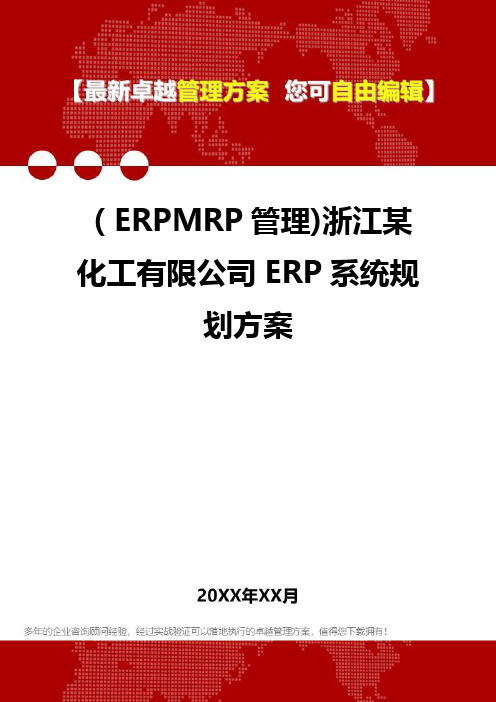 2020年(ERPMRP管理)浙江某化工有限公司ERP系统规划方案