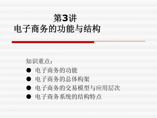 第3讲电子商务的功能与结构
