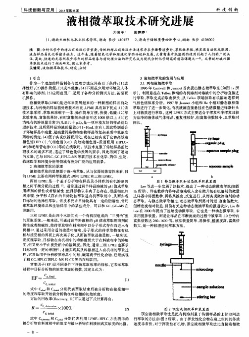 液相微萃取技术研究进展