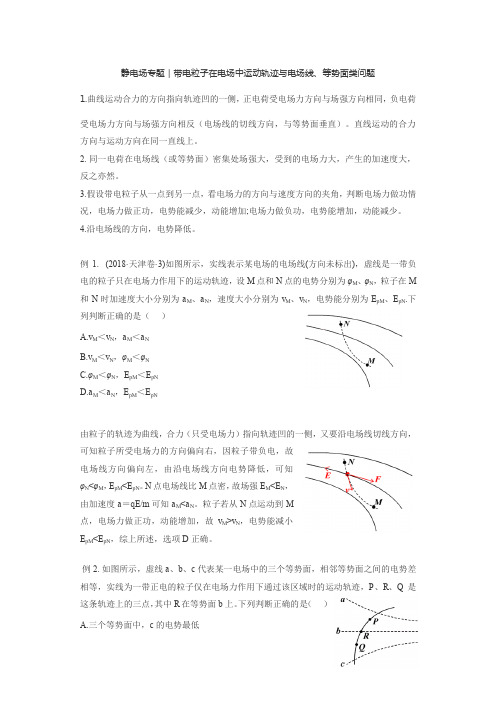 带电粒子在电场中运动轨迹与电场线、等势面类问题