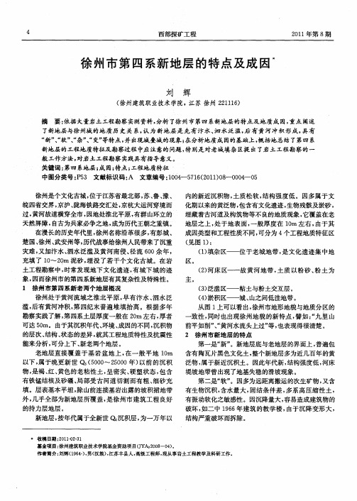 徐州市第四系新地层的特点及成因