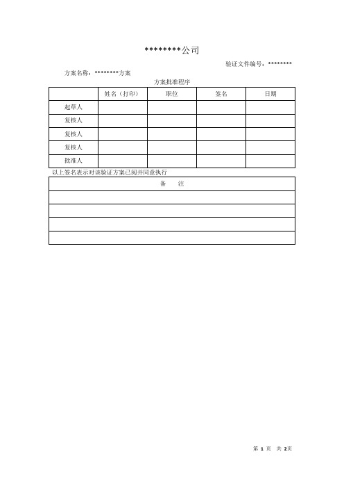 验证方案格式