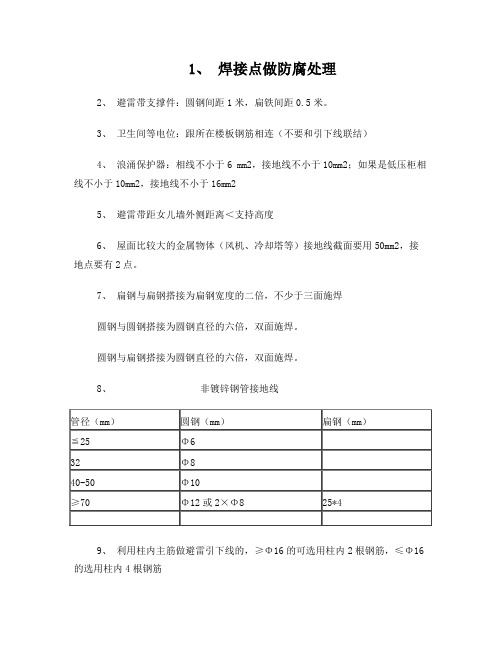 防雷接地注意事项