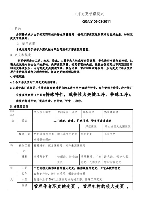 济宁力源机械工序变更规定