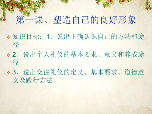 塑造自己的良好形象之提升自己的人格魅力(PPT 64页)